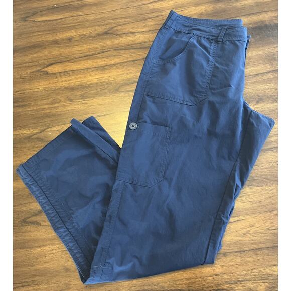 The North Face Womens Sz 14 Cargo Pants Weather Resistant Navy Blue Camping Out - Picture 1 of 9